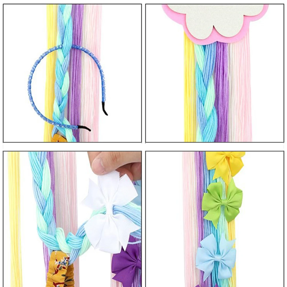

Hair Accessories Organizer Bow Hanger for Children Hairbow Clips Storage Cardboard Tassel Holder Kids Room Decor