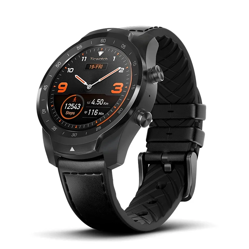 Ticwatch Pro Wear OS 512M Watch for iOS Android Dual-display Google Payment Built-in GPS IP68 Waterproof 95New Refurbished Watch