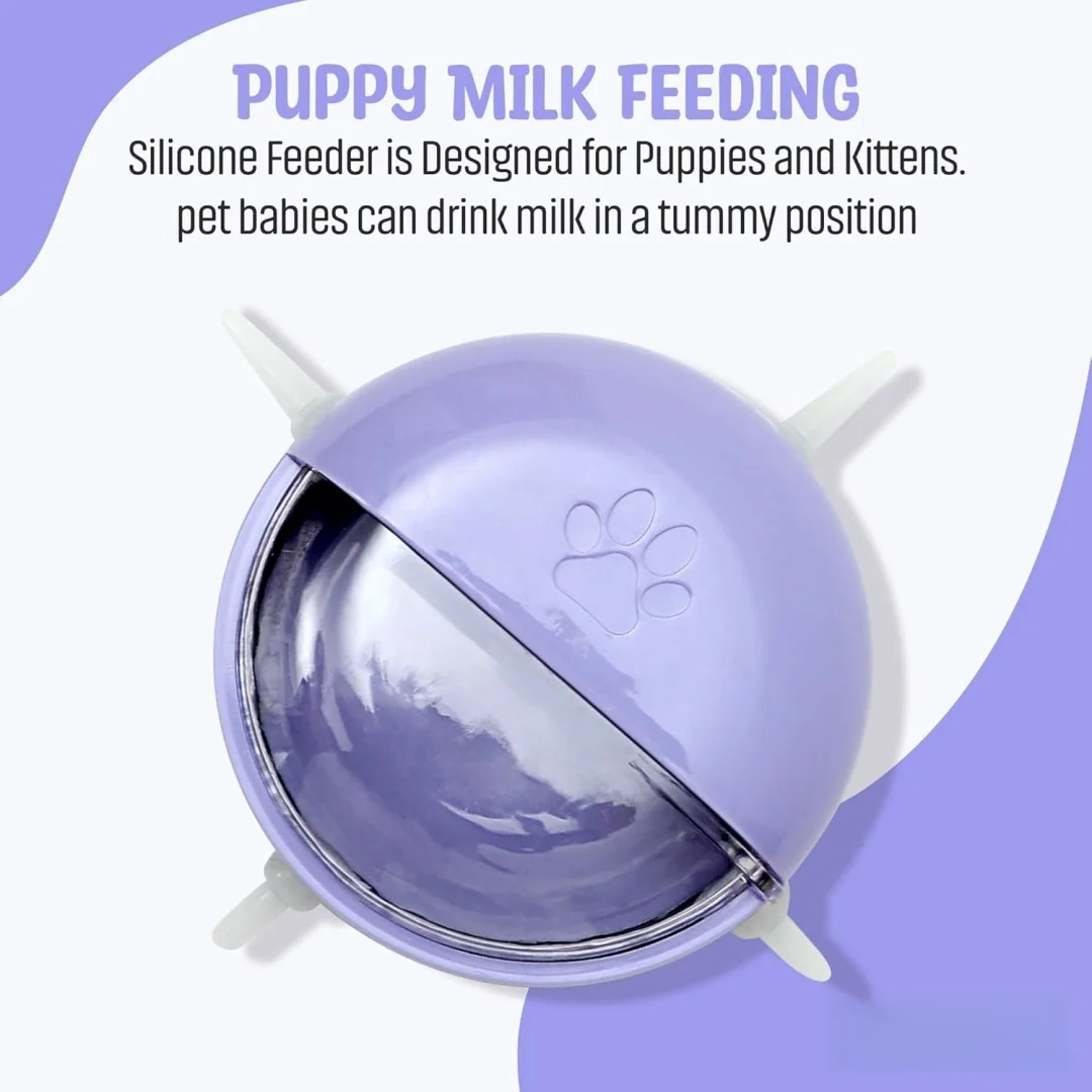 Puppi Feeding Station with 4 Nipples for Newborn Kitten Capacity 180ml Nursing Bottle Kits for Multiple Puppies Kittens