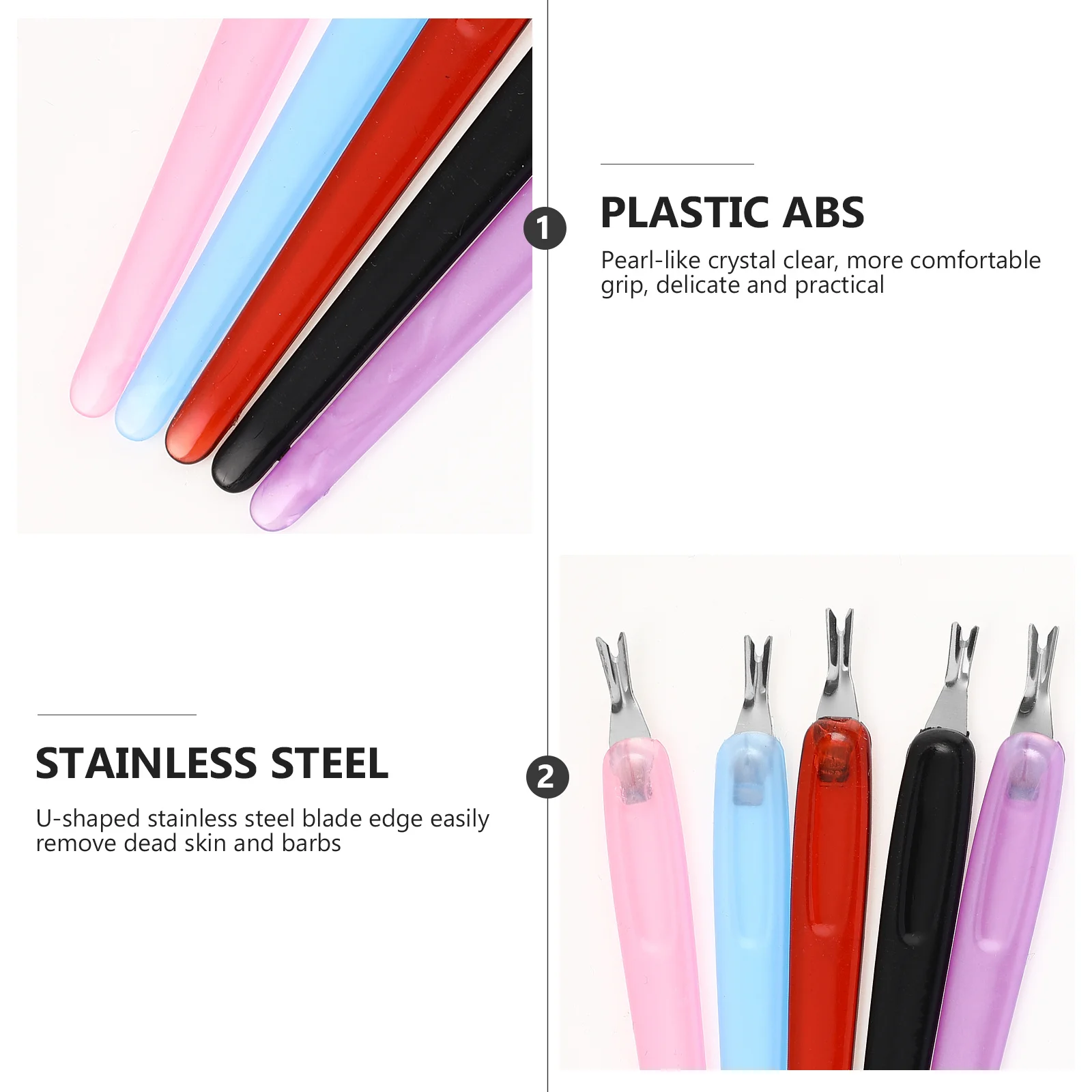 

50 шт., вилка для омертвевшей кожи, U-образный край из нержавеющей стали, быстрый безопасный инструмент для удаления омертвевшей кожи, портативный инструмент для маникюра, педикюра, дизайна ногтей