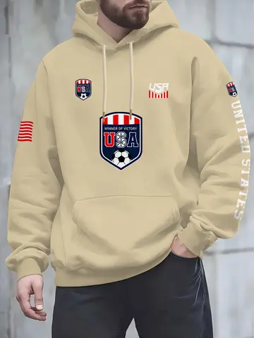 Höstens nya herrluvtröja med amerikansk fotbollsmedaljtryck 2025, avslappnad långärmad tröja för vuxna och pull-off-tröja 10 best sales fotbollströja - №3