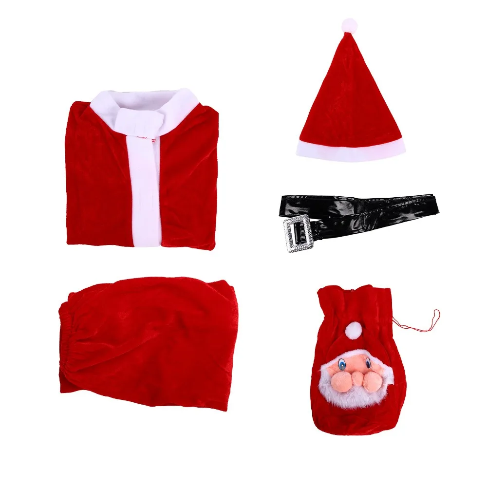 Christmas Cosplay Costume Santa Claus Disguise Full Set Xmas Outfits Halloween Carnival Party New Year Stage Clothes Role Play