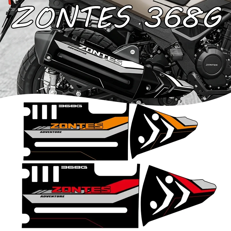 

Motorcycle Decor Accessories Frosted Exhaust Hood Protection Sticker Decal Anti-Scratch For Zontes 368G zontes 368 G 2024-2026