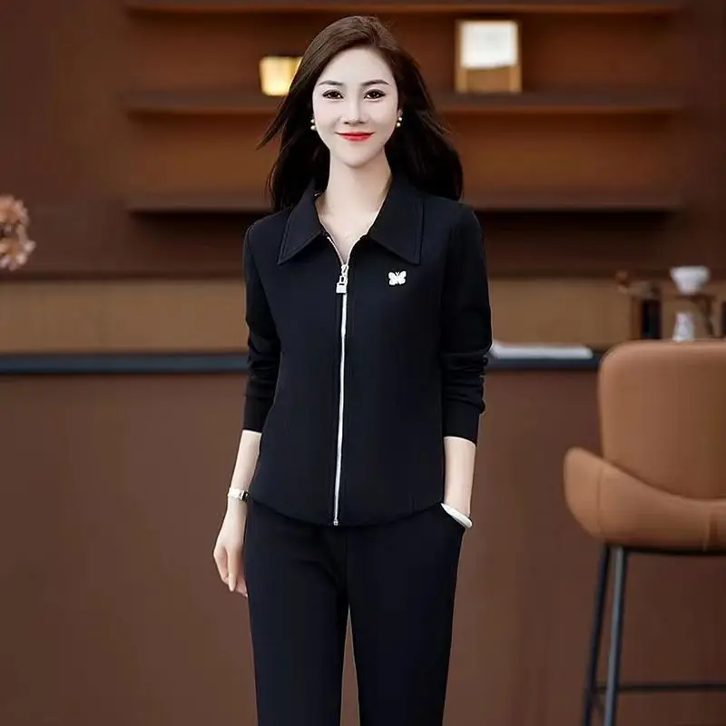 

Women's New Sportswear Casual Suit 2025 Spring and Autumn Thin Fashion Loose Middle-aged Mother Sweater Trousers 2 Two Piece Set