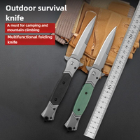 Damaly Outdoor Field Equipment, Multifunctional Straight Knife, Self-Defense Survival Knife, Folding Pocket Knife, Mini Knife
