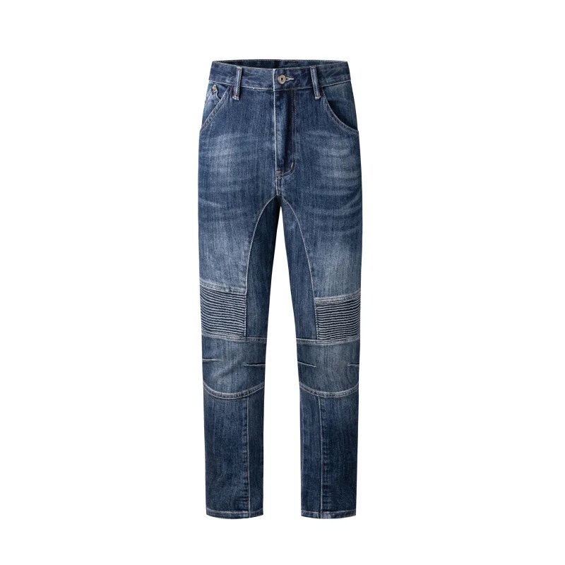 

JSX8346 High-end stretch motorcycle jeans for men, trendy brand, slim-fit skinny jeans, unique craftsmanship, retro style.