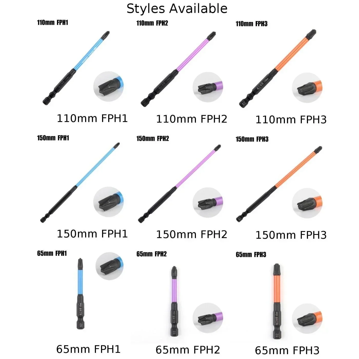 1pc FPH1 FPH2 FPH3 Cross Screwdriver Bit Magnetic Batch Head Strong Cross Screw Driver For Socket Switch Power Tools