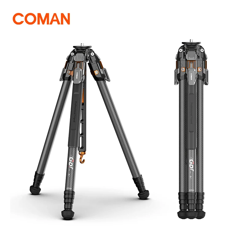 

COMAN T1 Carbon Fiber Video Tripod Snap-Open 4 Section Legs Adjustable Angle With Quick Release For Sony Canon Nikon DSLR Camera
