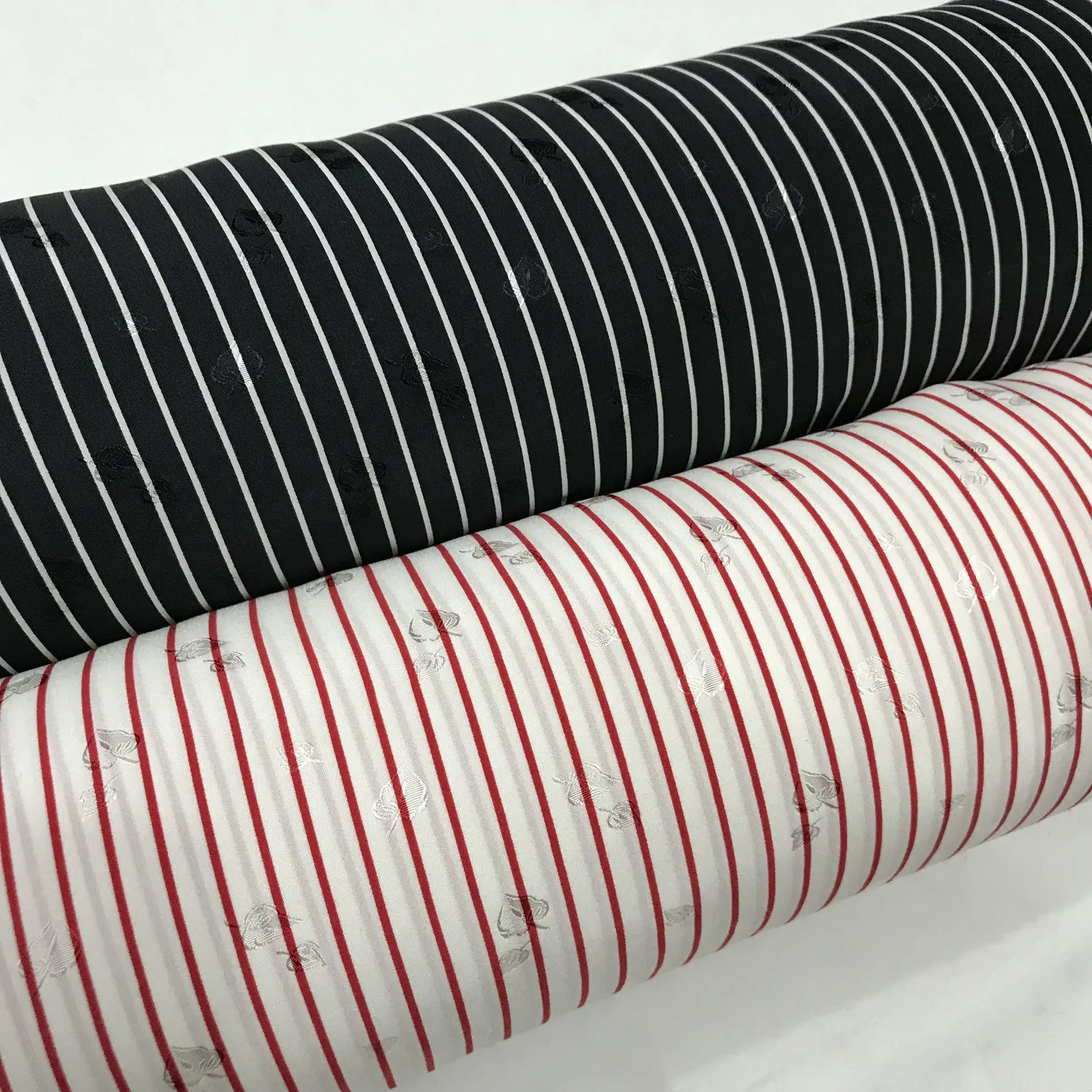 Pink Striped Jacquard Silk Draping Silky 20 Momme Silk Shirt Skirt Cheongsam Clothing Fabric