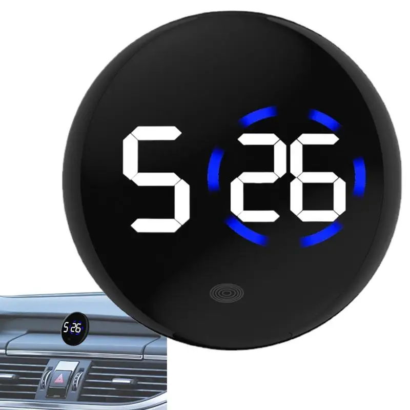 Vehicle Adhesive Clock Automotive Stick On Clock Waterproof Adjustable Volume Battery Operated Digital Clock For Home Travel