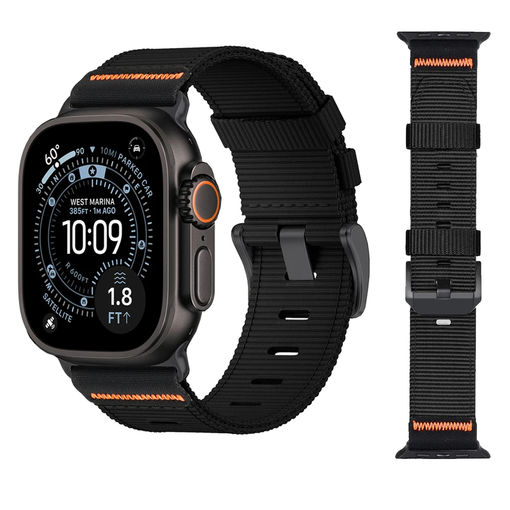 Sport-Nylonarmband für Apple Watch Ultra 3 2 49mm 44mm 45mm 46mm 41mm 40mm Correa Armband iWatch Serie 11 10 9 8 7 5 6 SE