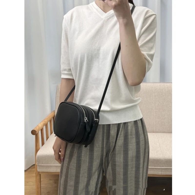 

25 year new minimalist retro lychee patterned leather mini fashion versatile shoulder and crossbody camera bag