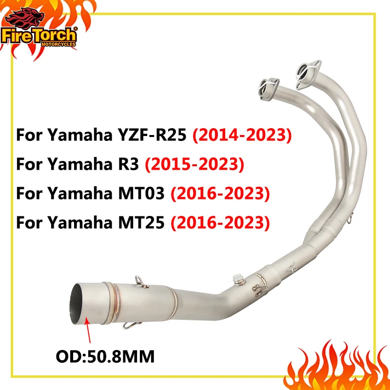 Slip On For Yamaha R25 R3 MT25 MT03 2014 - 2025 Motorcycle Exhaust Full System Front Link Pipe Connect 51MM Muffler Espace Moto