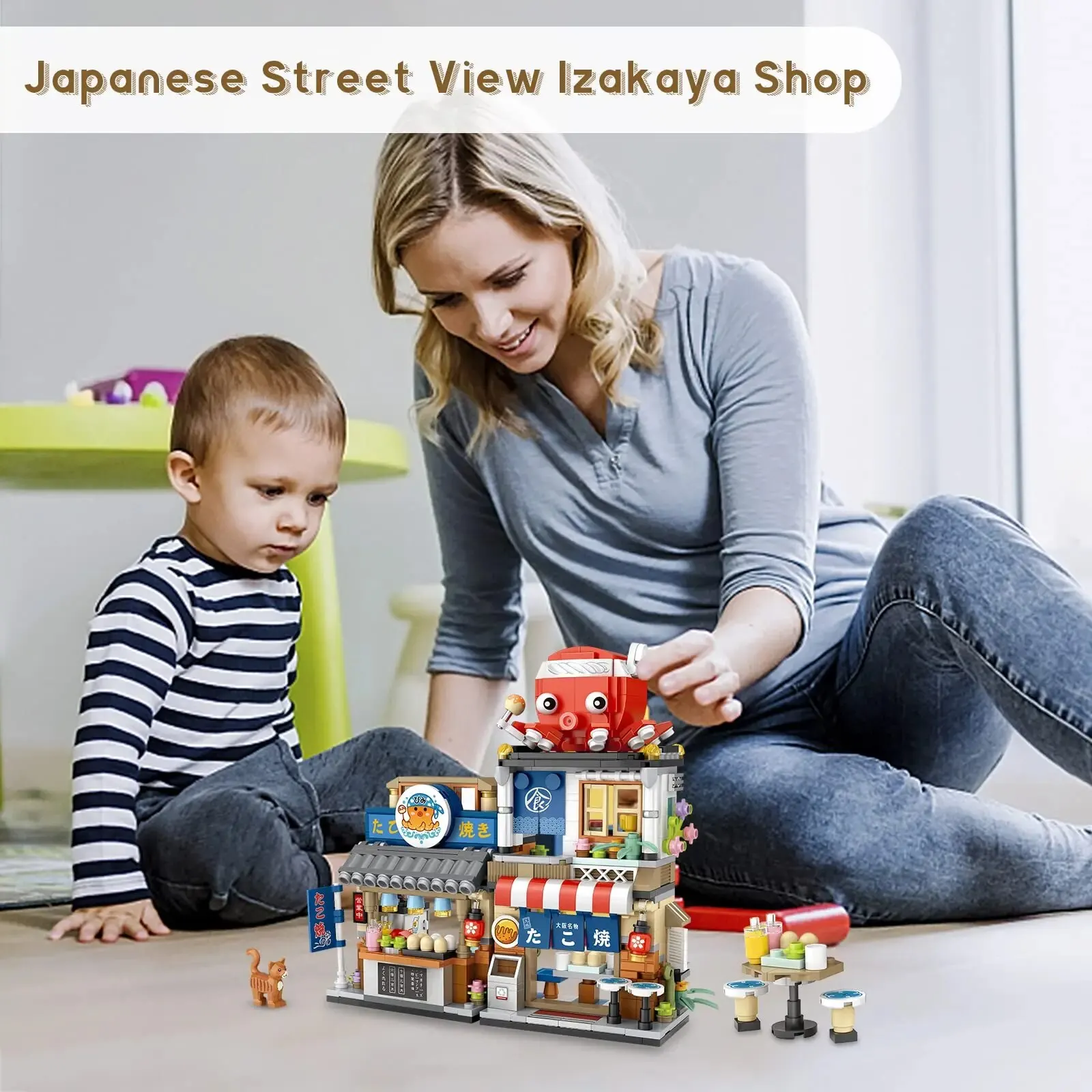Takoyaki Store Blocos De Construção, Izakaya Shop Brinquedos, Conjunto De Modelos De Arquitetura Criativa, Mini Blocos De Construção, Construção MOC, 709Pcs
