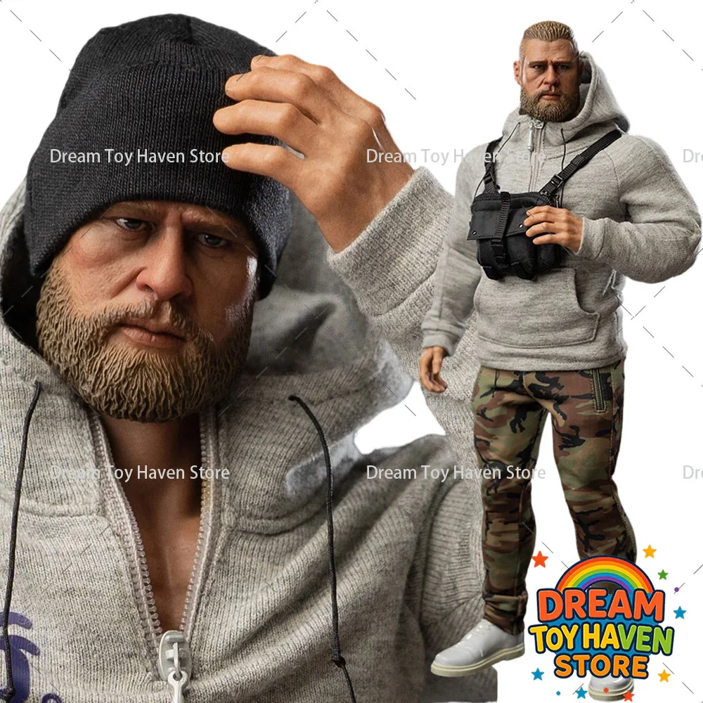 

Onetoys 1/6 Men Soldier Head Carving Print Sweatshirt Camouflage Jeans Leather Shoes Hat Sport Set 12" AT030 Action Figure Body