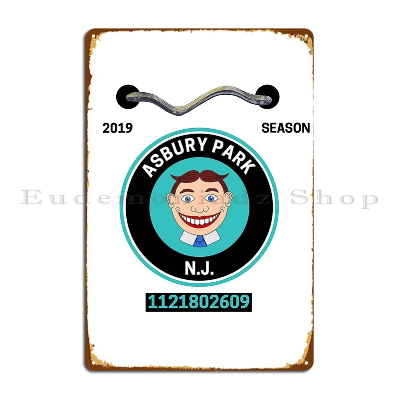 Asbury Park New Jersey Tillie Beach Badge Metal Plaque Poster Rusty Customize Customize Funny Party Tin Sign Poster