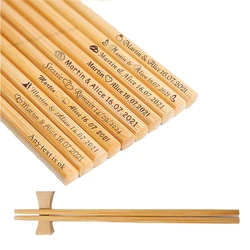 20/50/100 Set Personalised Engraved Chopsticks Customized Wooden Chopsticks LOGO Wedding Restaurants Hotels
