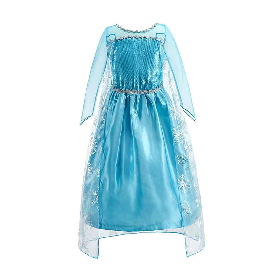 Girl Elsa Costume Kid Cosplay Dress Children Fancy Disguise Rapunzel Belle Anna Birthday Party Princess Carnival Evening Clothes