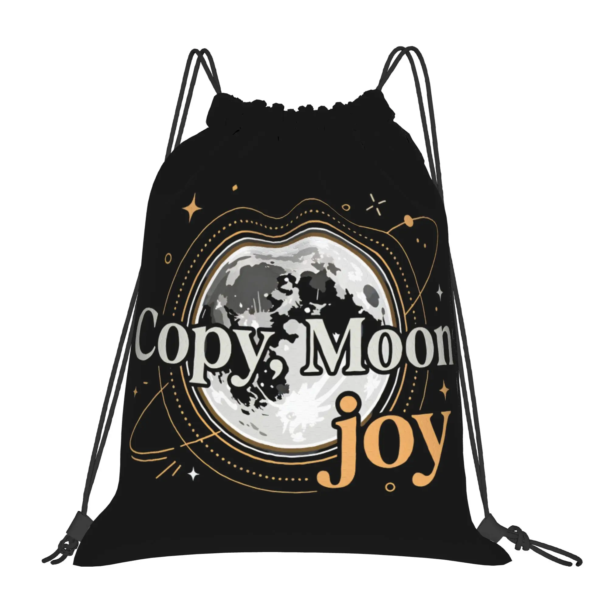 Copy Moon Joy Drawstring Bag  Waterproof Casual Backpack Sports Travel Sackpack String Bags For Students
