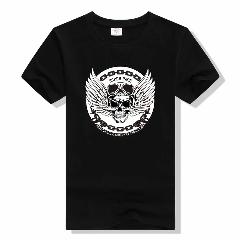 Skull Gun Punk t shirt Men Fire Arm Skull Tshirt Punk Guns Print Tops Vintage Tees Cotton  Short Sleeve Tees