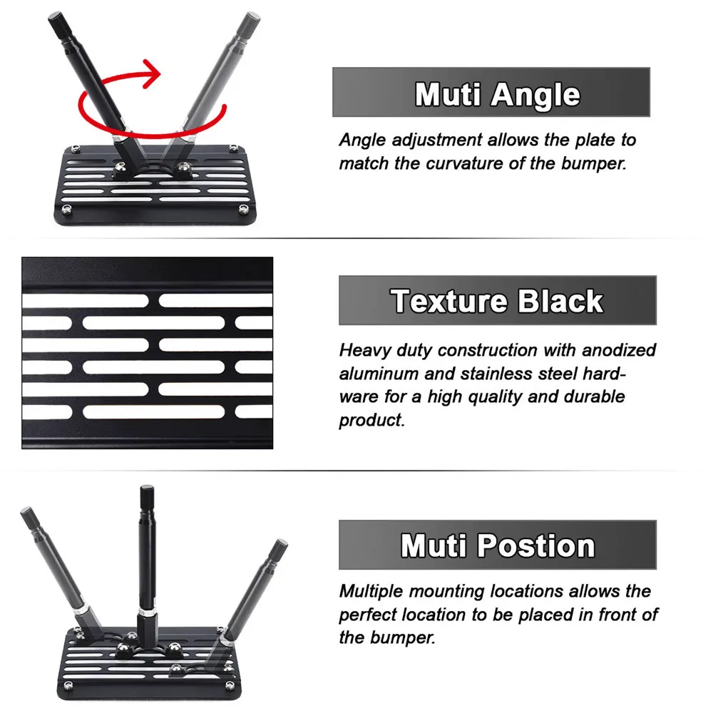 JDM Drill-Free Front Tow Hook License Plate Mount Bracket for BMW 2 3 4 5 Series X3 X4 Z4 F22 F30 F31 F32 F33 F36 F10 F11 G30