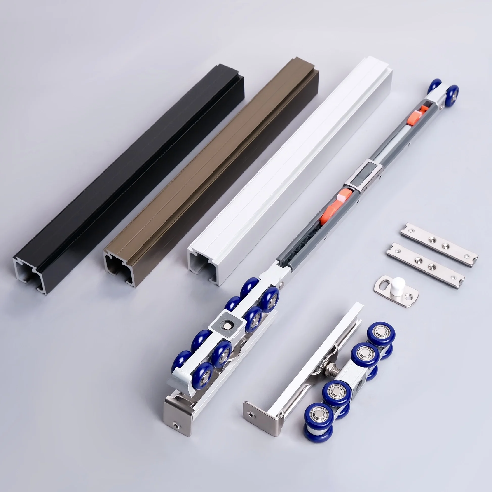 Two-Way Buffer Damping Wooden Door Hanging Rail Kitchen Sliding Door Hanging Wheel Sliding Door