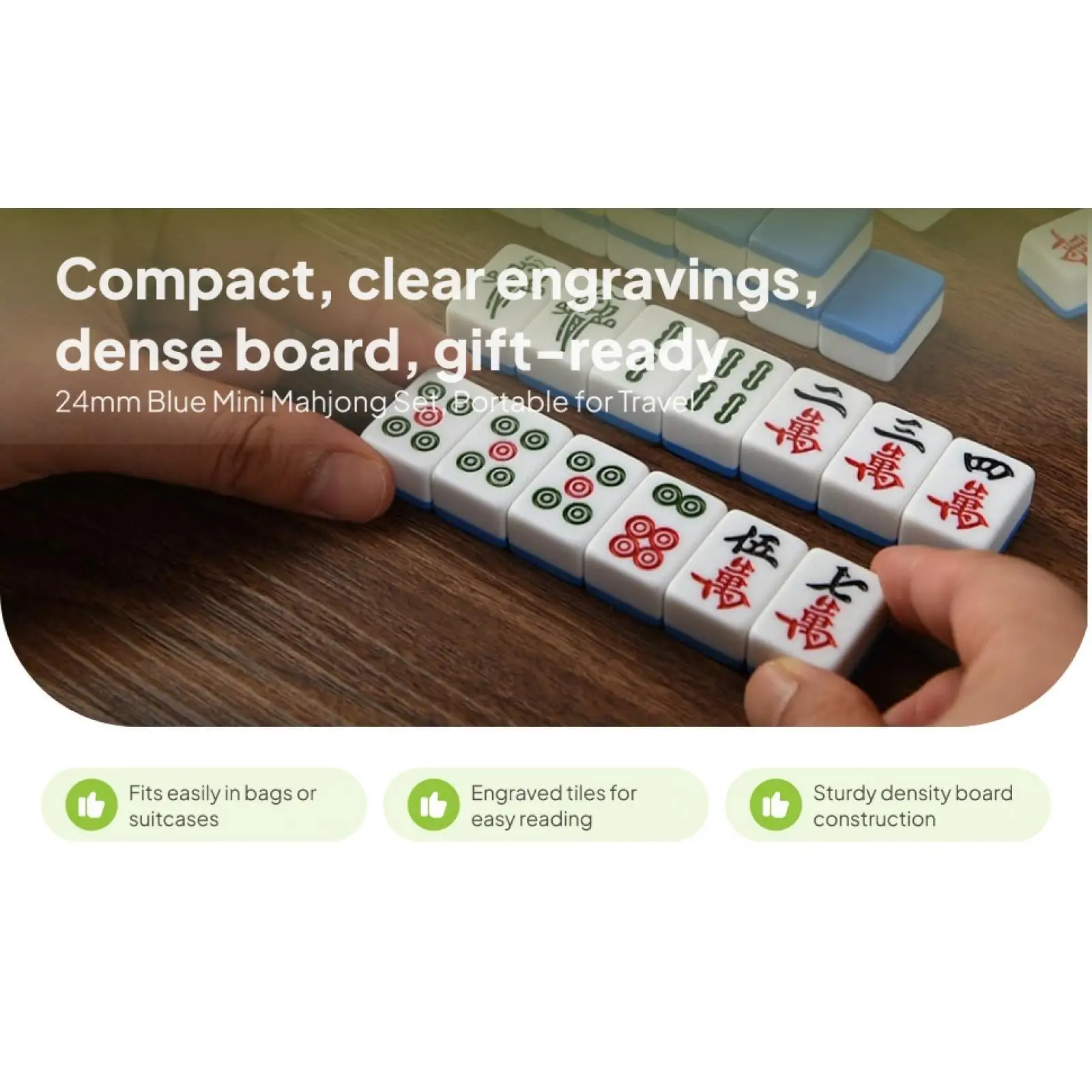 

Travel Mini Mahjong Set Chinese Mahjong Toy Set Brain Activities Game with Storage Bag Mahjong Game Set Adults Boys and Girls