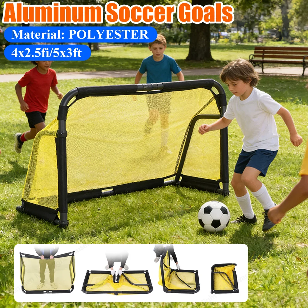 

Foldable Soccer Goal Net Pop Up Practice Soccer Goals for Indoor & Outdoor Portable Soccer Net Perfect for Backyard Field Court