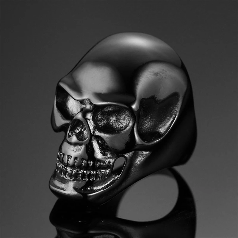 Vintage Men Rings Skeleton Punk Rock Jewelry Black Skull Ring Halloween Party Gift Accessories