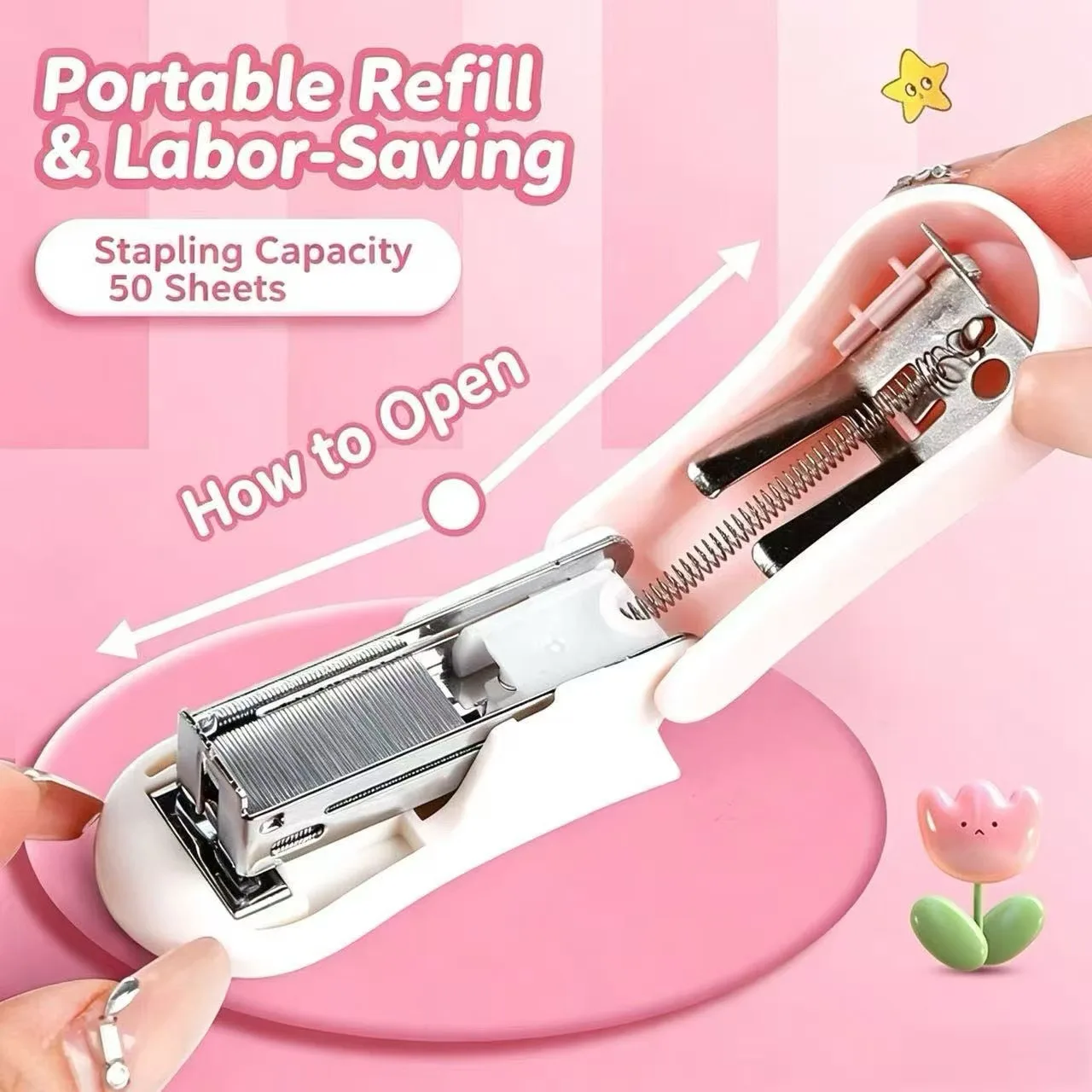 Cartoon Small Stapler for Office Use Learning Stationery And Gift High Appearance Value Fun And Practical Desk Accessory