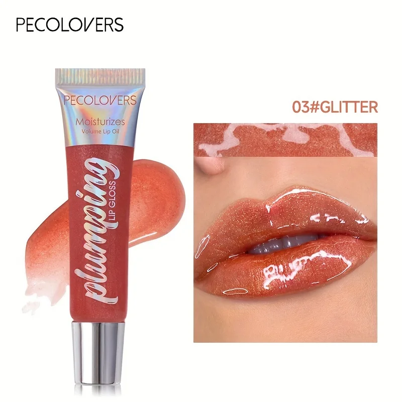 1PC Glitter Lip Gloss Moisturizing Fruit Lip Oil Transparent Fullness Lips Tint Soft Tube Makeup Lip Beauty Care