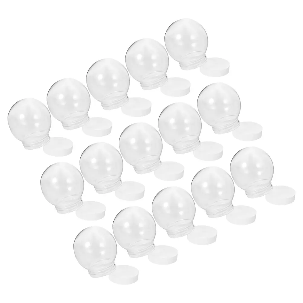 

15 Pcs Snow Globe Accessories Clear Plastic Balls Crafts DIY Christmas Decorations Lantern Making Water Globes Snowman Mother