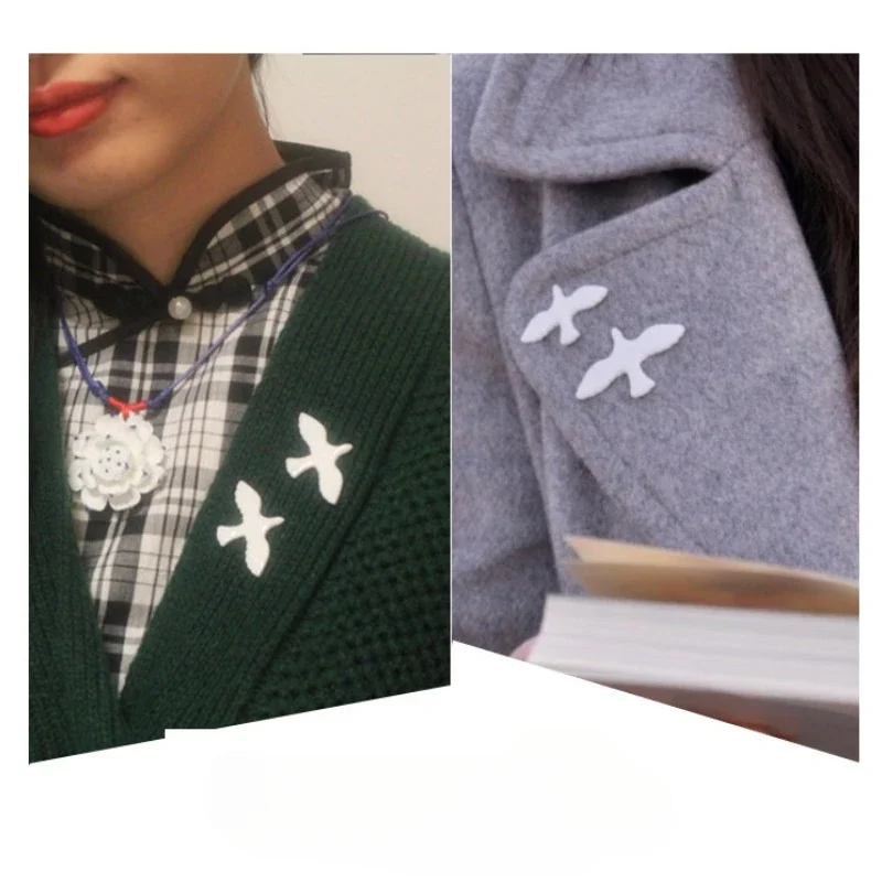 Classic Design White Literary Dove Couple Brooches for Women Men Cartoon Peace Dove Pins Badge Friendship Jewelry Accessories