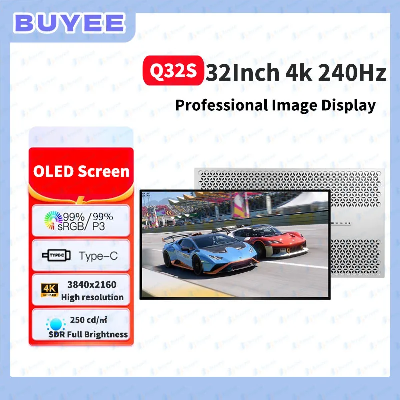 Q32S Gaming Monitor 4K 240Hz OLED Large Screen 139PPI HDR400 DP2.1 HDMI2.1 Type-C Port Matte Screen 3840*2160