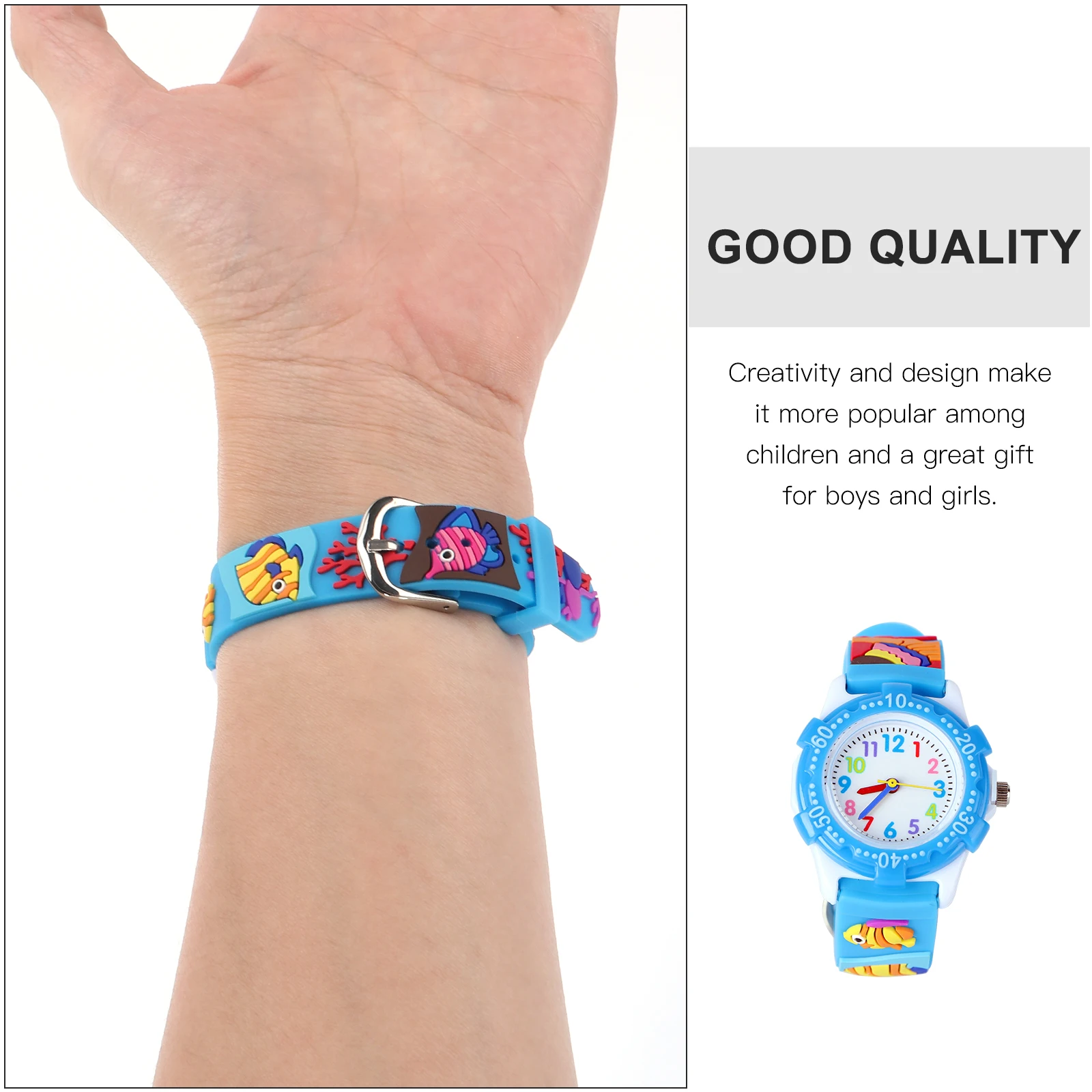 

Kids Watch Creative 3D Ocean Animal Strap Durable Light Design Easy Read Time Learning Gift For Children Boys Girls