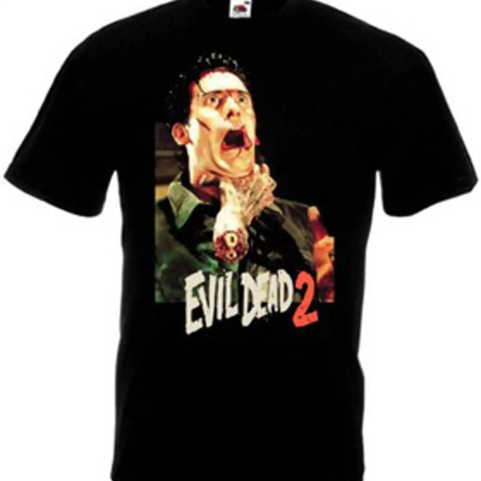 Camiseta Evil Dead 2 v 10 negra cartel de película terror todas las tallas S 5XL vintage Washed Versatile Breathable Slightly