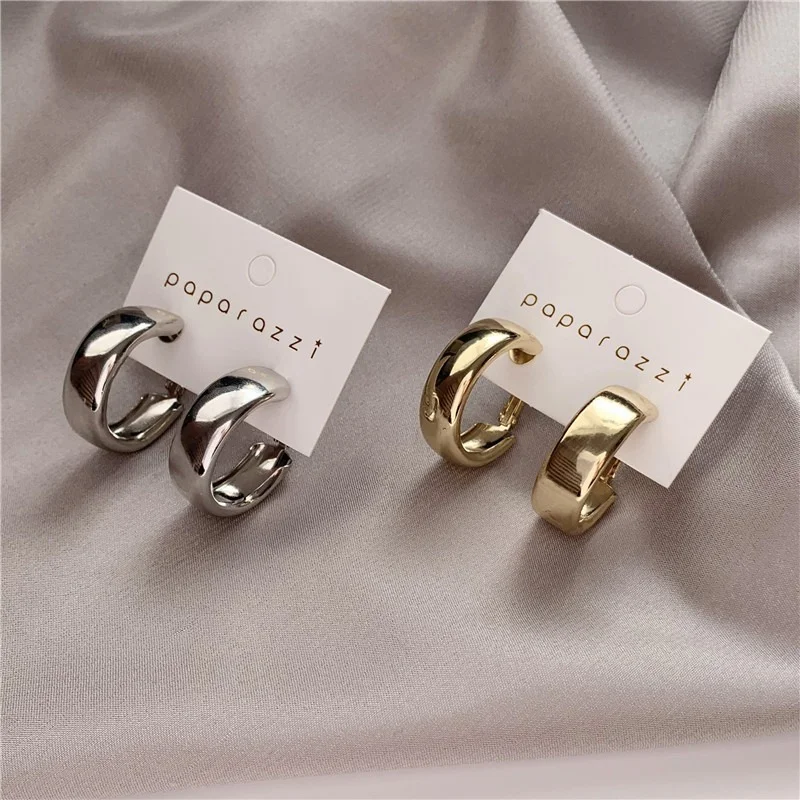 Golden Big Hoop Earrings Korean Geometry Metal Gold Earrings for Women Female Retro Drop Earrings 2021 Trend Fashion Jewelry