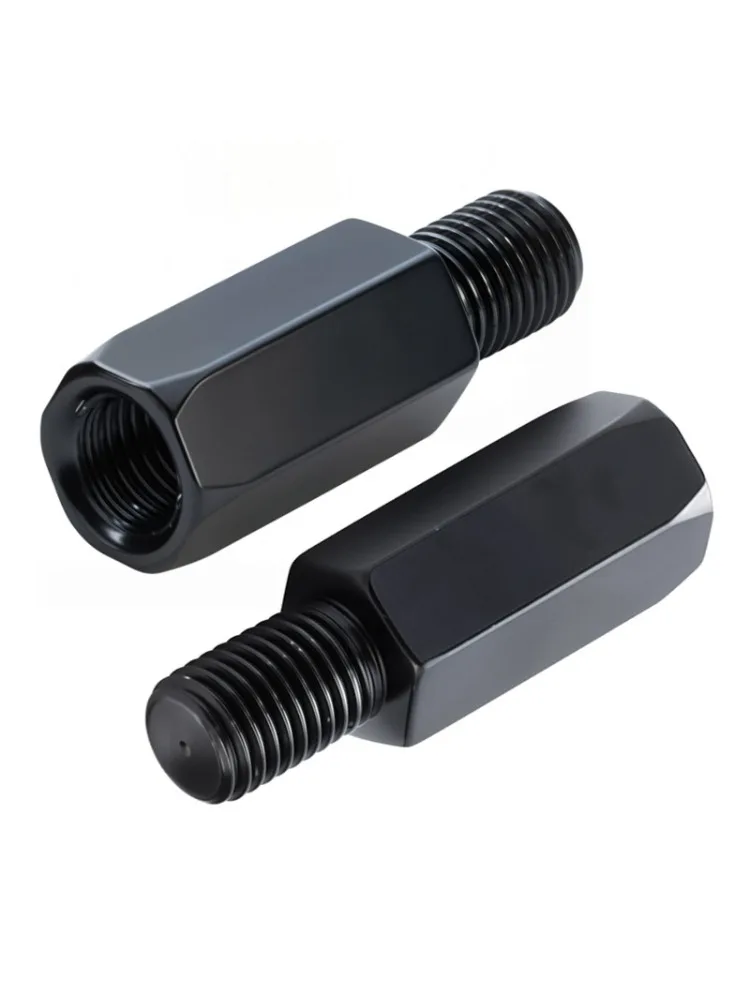 2 Stück Schwarze Verlängerte Motorrad-Rückspiegeladapter M10 10mm RH/LH Links Rechts Gewindeadapter Schrauben