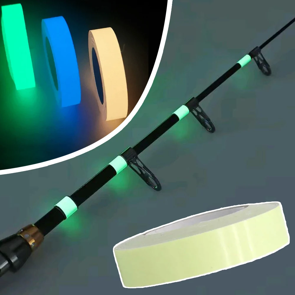 

1pc Fishing Rod DIY Luminous Decorative Sticker 300cm*2cm Self Adhesive Warning Protector Tape Fish Tackle Tool Accessories