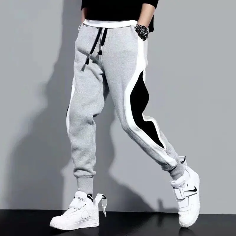 

Spliced Patchwork Hig Color Men Pants Spring Summer Sport Sweatpant Slim Fit Joggers Japanese Style Harem Pocket Casual Trousers