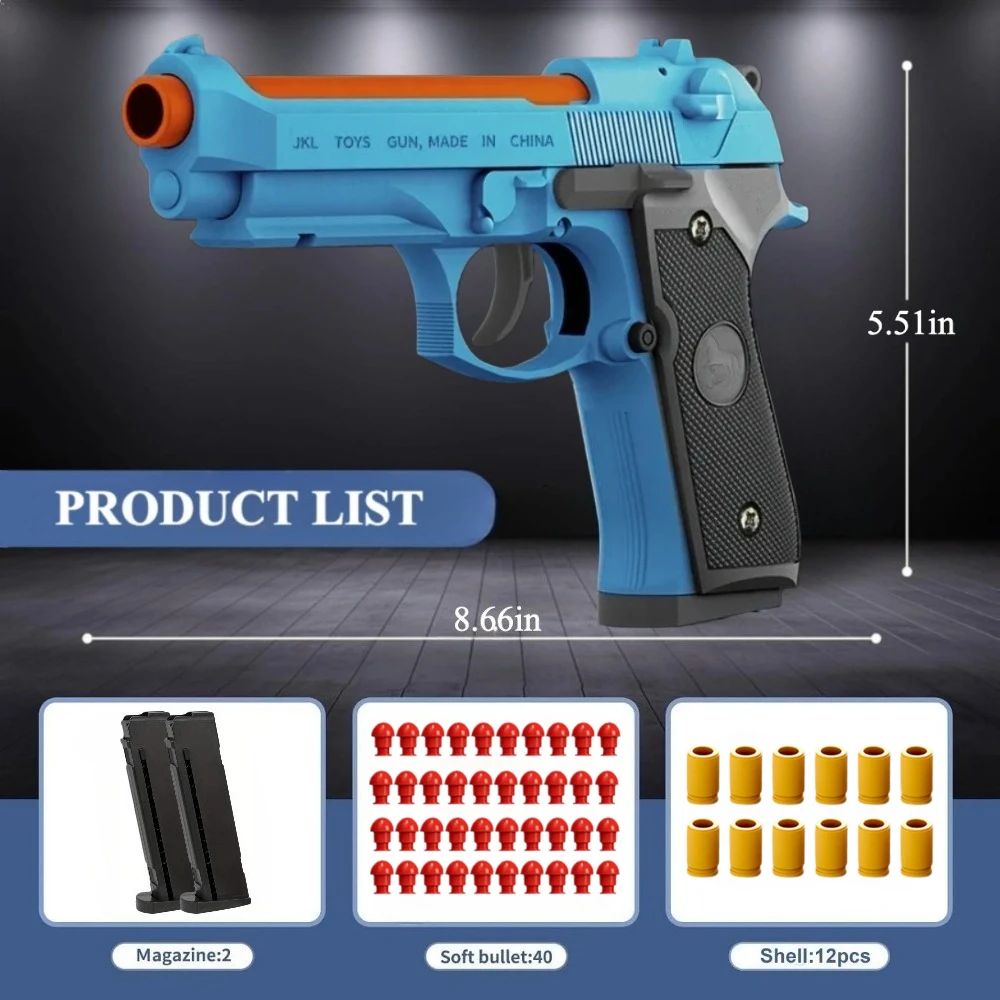 2011/M92 Tactische Shell Ejceting Speelgoedpistool Continu Afvuren EVA Zachte Kogel Outdoor CS Schieten Pistool Kinderen Verjaardagscadeau
