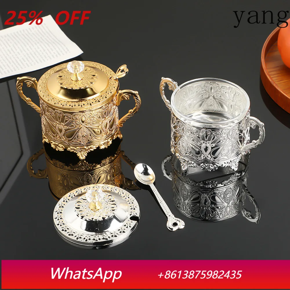 

CX Vintage Fashion Textured Sugar Cup Seasoning Jar Kitchen MSG White Sugar Storage Jar