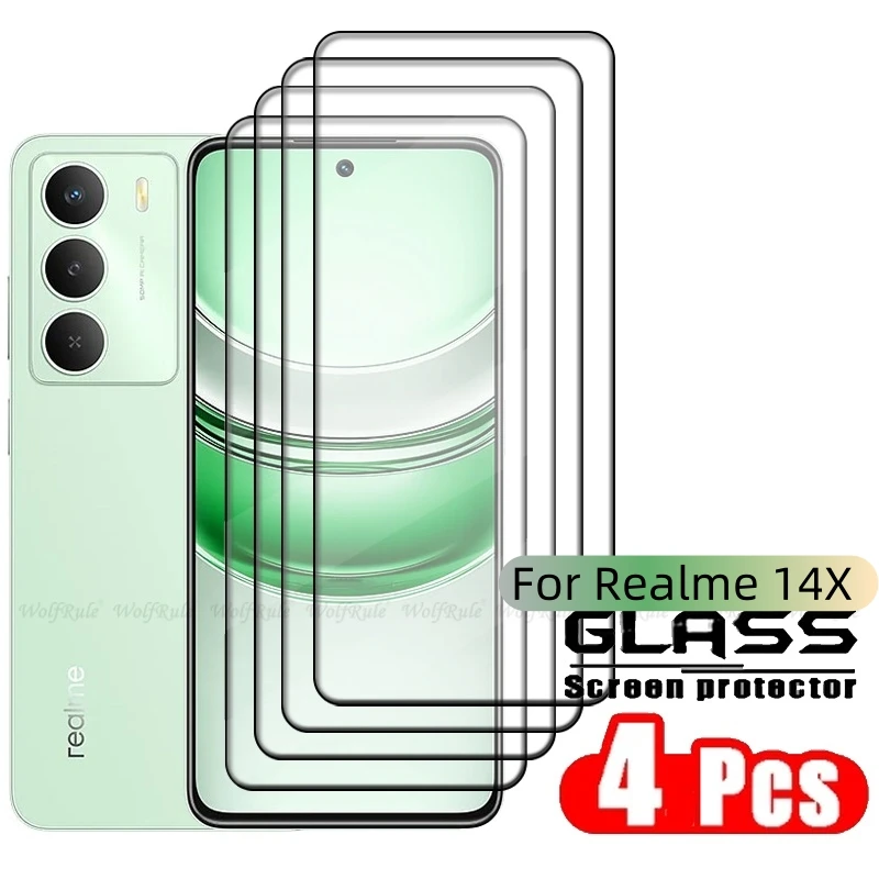 1-4PCS For Realme 14X 5G Glass OPPO Realme 14X Tempered Glass Phone Protective 9H HD Full Cover Glue Screen Protector Realme 14X