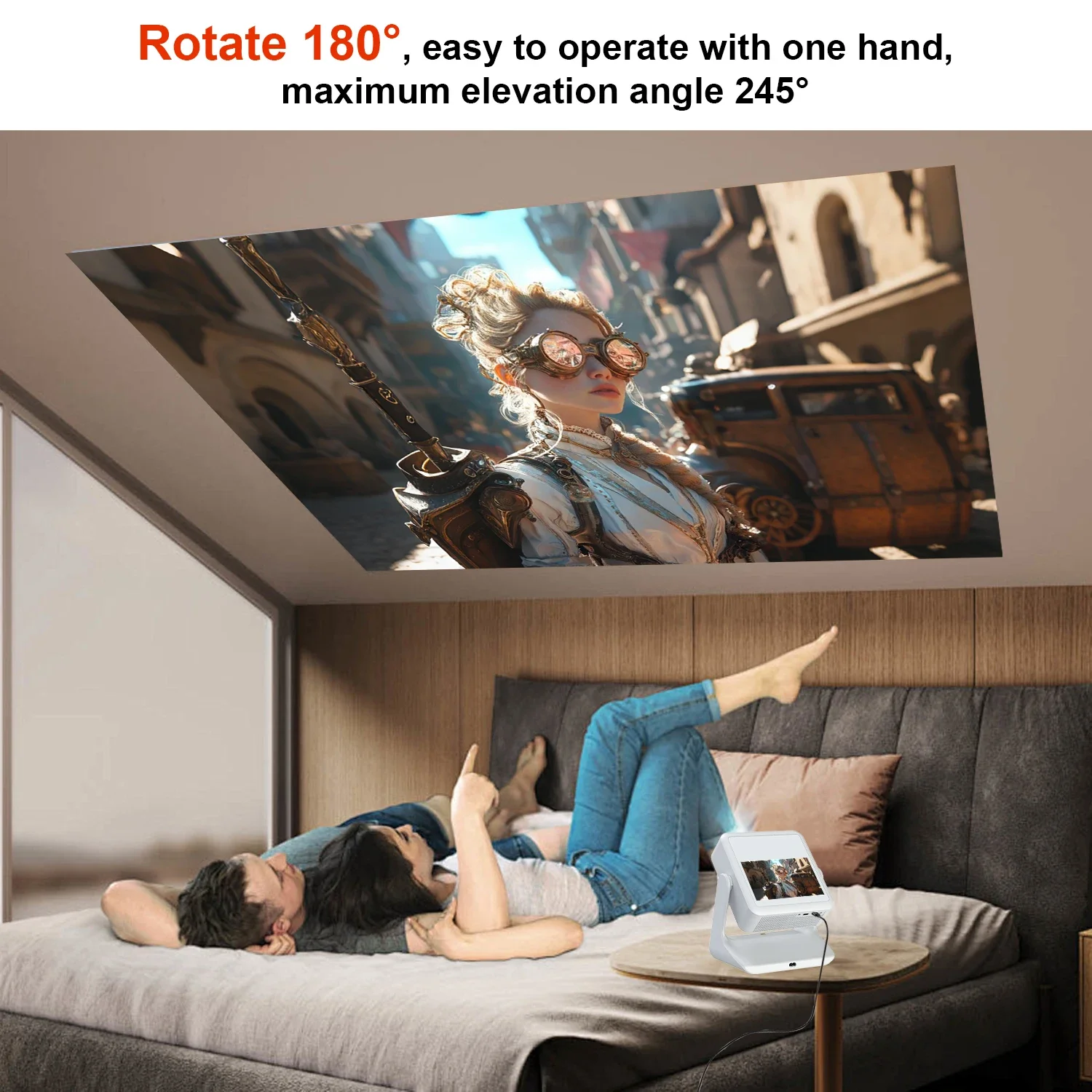 Projector 4K Android Smart System WiFi Bluetooth HDMI USB Netflix YouTube with Ample Storage Space