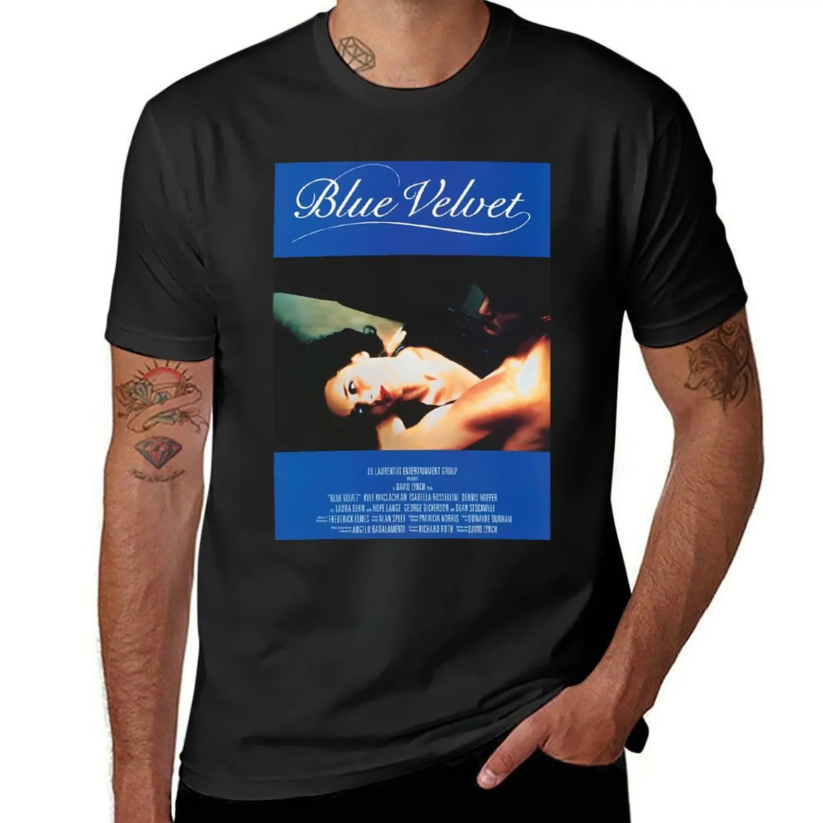 1986 Blue Velvet David Lynch Movie T-Shirt summer clothes blacks plain black t shirts men