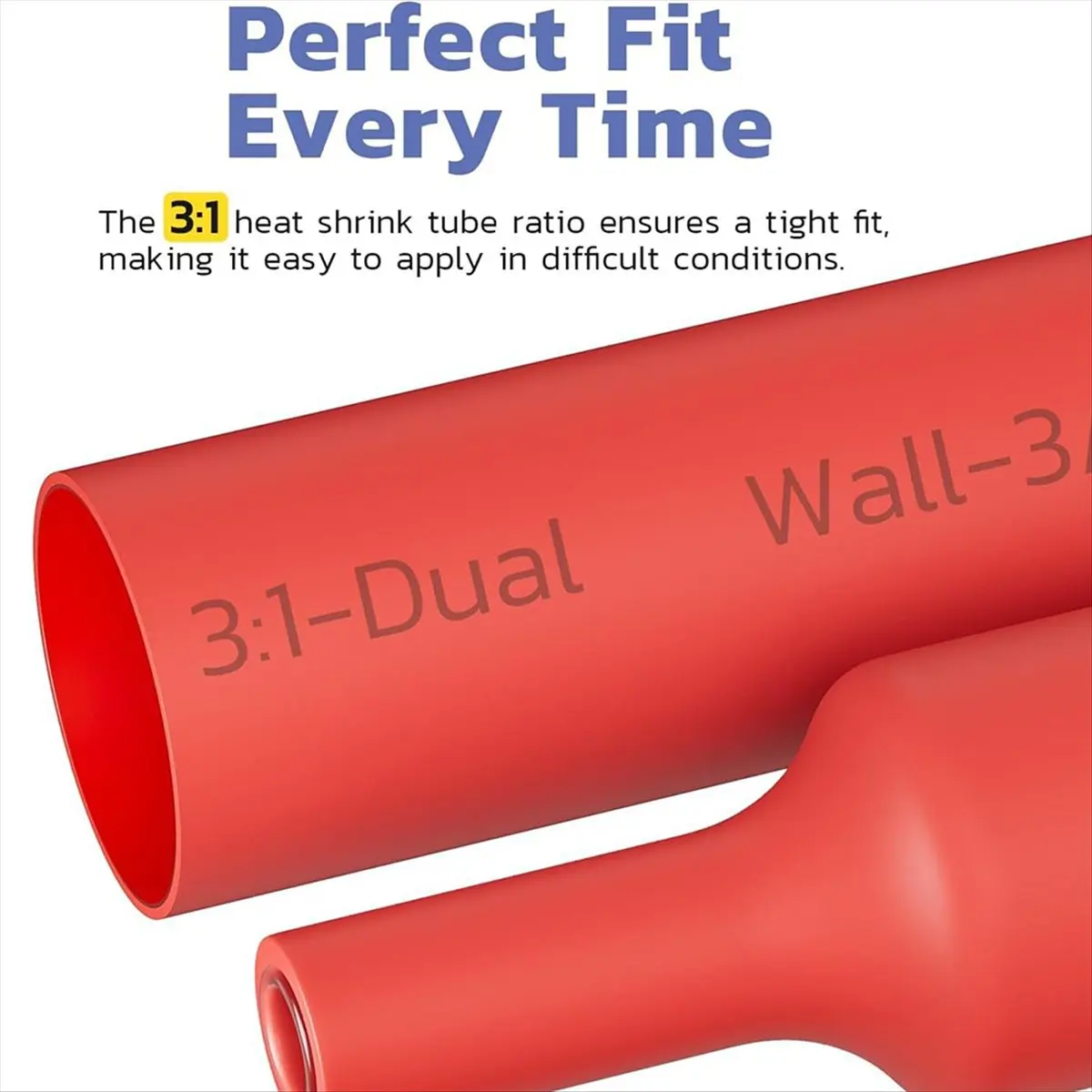 MALL 220PCS 3:1 Heat Shrink Tubing Kit, Adhesive Lined Marine Grade Shrink Wrap - 1.75in Length 6 Size 1/8in-3/4in