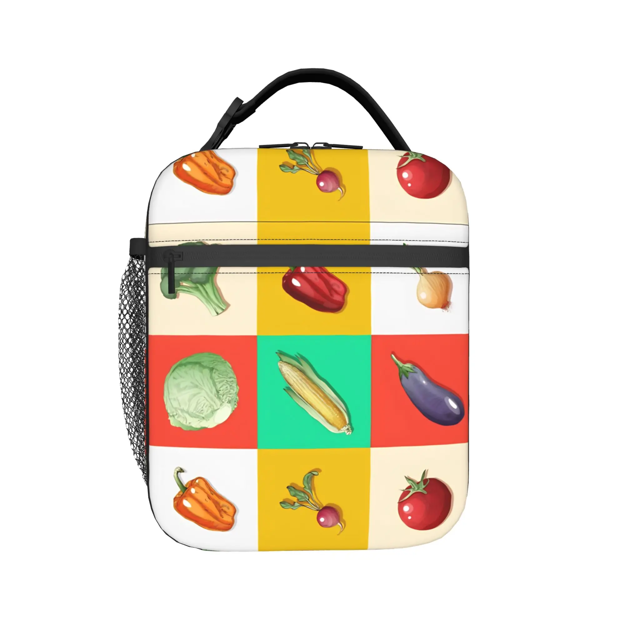 Vegetables Set Insulated Lunch Bags Leakproof Tomato Style Meal Container Cooler Bag Tote Lunch Box Beach  Picnic Food Bag