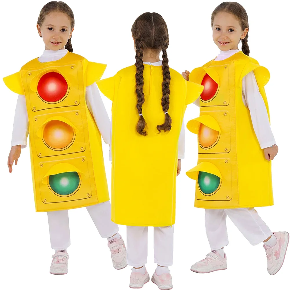 

Fancy New Traffic Light Cosplay Kids Children Costume Kindergarten Stage Party Performance Costume Halloween Carnival Party Suit