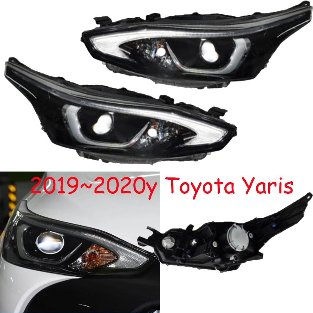 1pcs car bumper headlamp for Toyota Yaris headlight 2019~2020y car accessories head lamp Yaris fog light