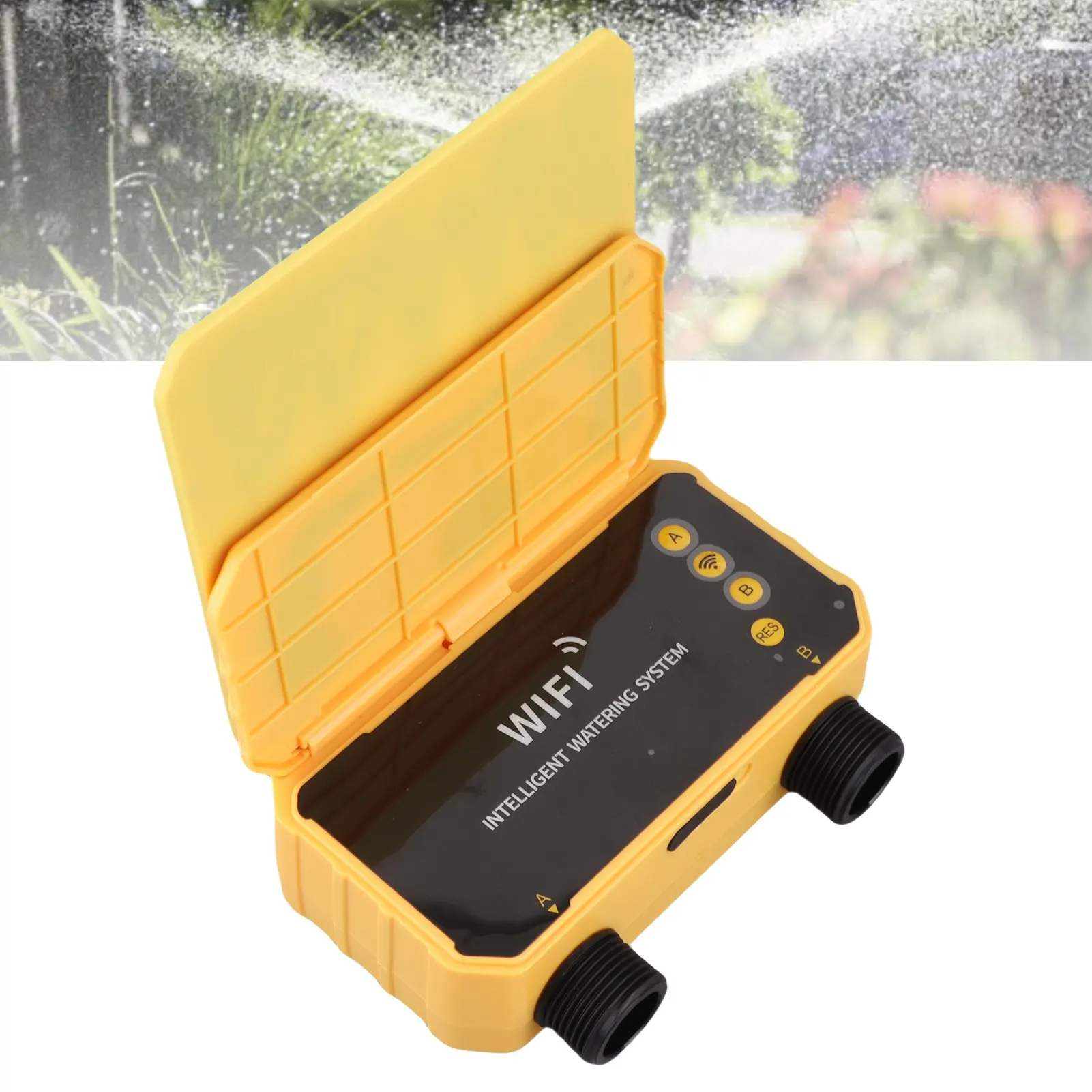 

Таймер полива с Wi-Fi, кабель Type-C, отсрочка полива при дожде, 2 зоны, точный контроль расхода воды, фильтр